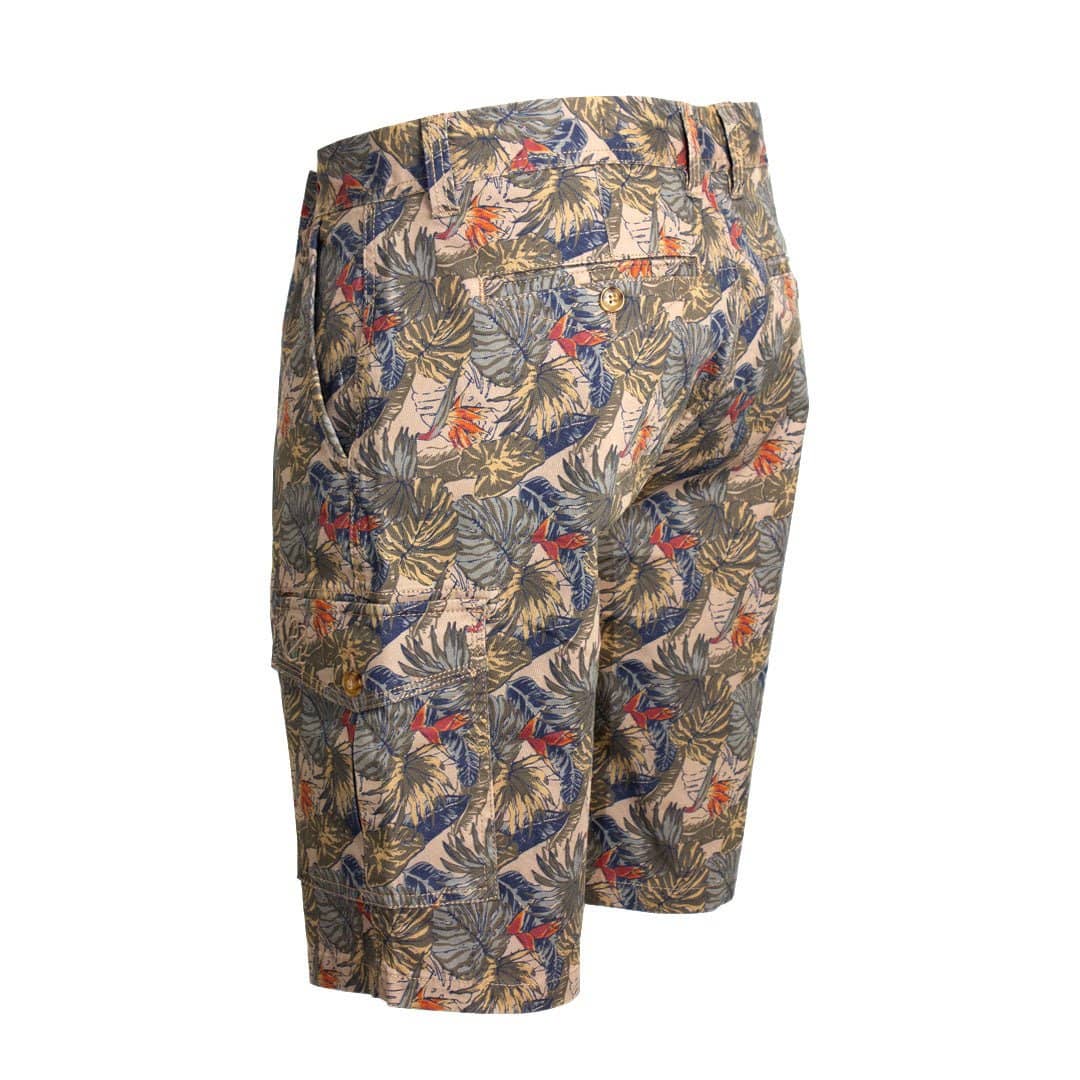Bermuda cargo beige imprimé tropical - Image 3