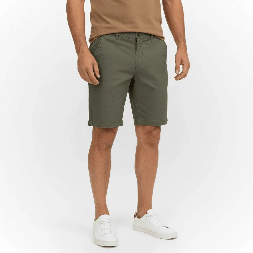 Bermuda coupe chino vert amande