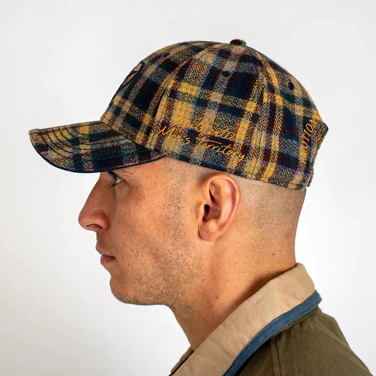 Casquette en feutrine à carreaux marine - Image 3