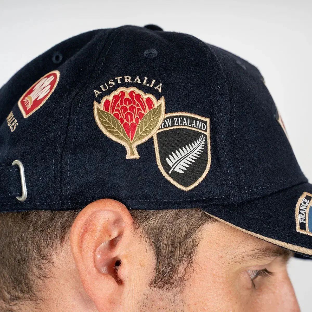 Casquette en velours BARBARIANS multi-nations bleu marine - Image 4