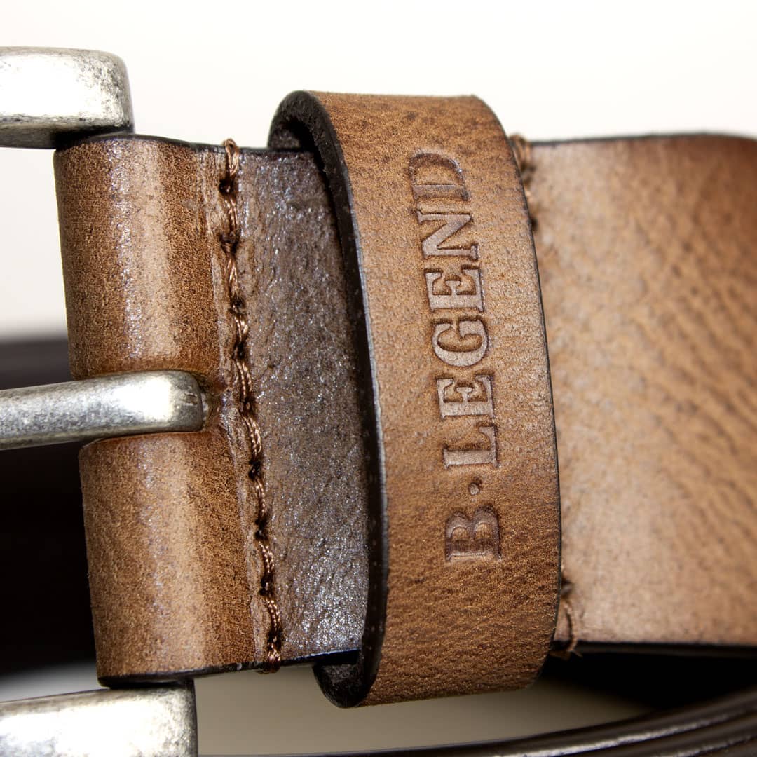 Ceinture en cuir beige - Boucle métal - Image 3