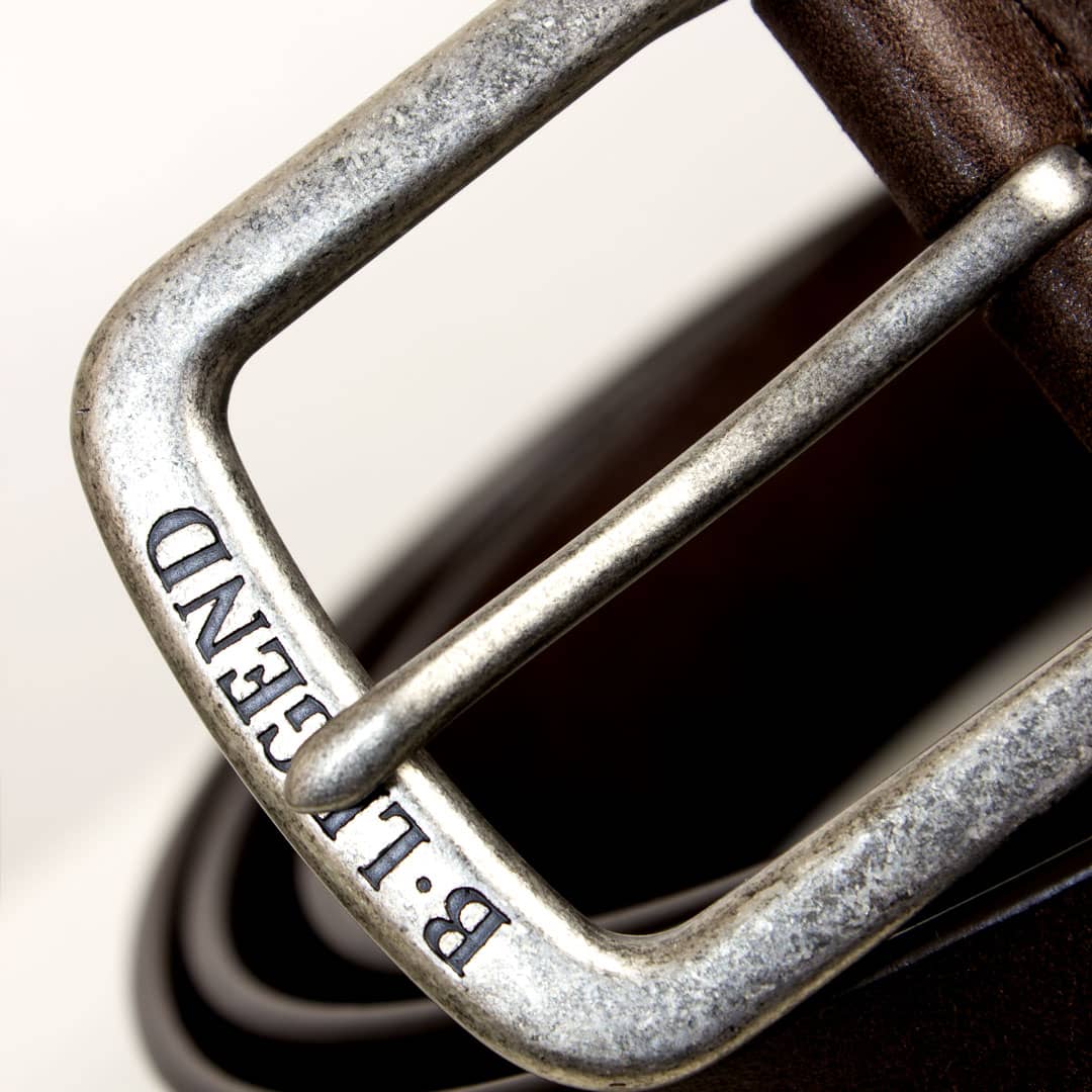 Ceinture en cuir marron - Boucle métal - Image 3