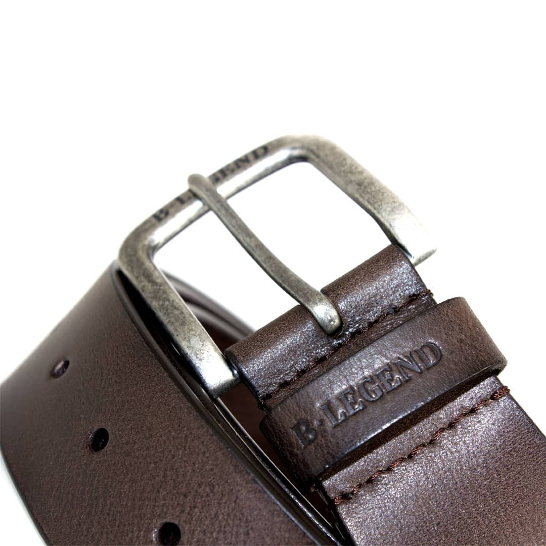 Ceinture en cuir marron - Boucle métal - Image 4
