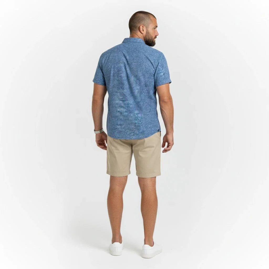 Chemise bleue à motif floral - Image 3