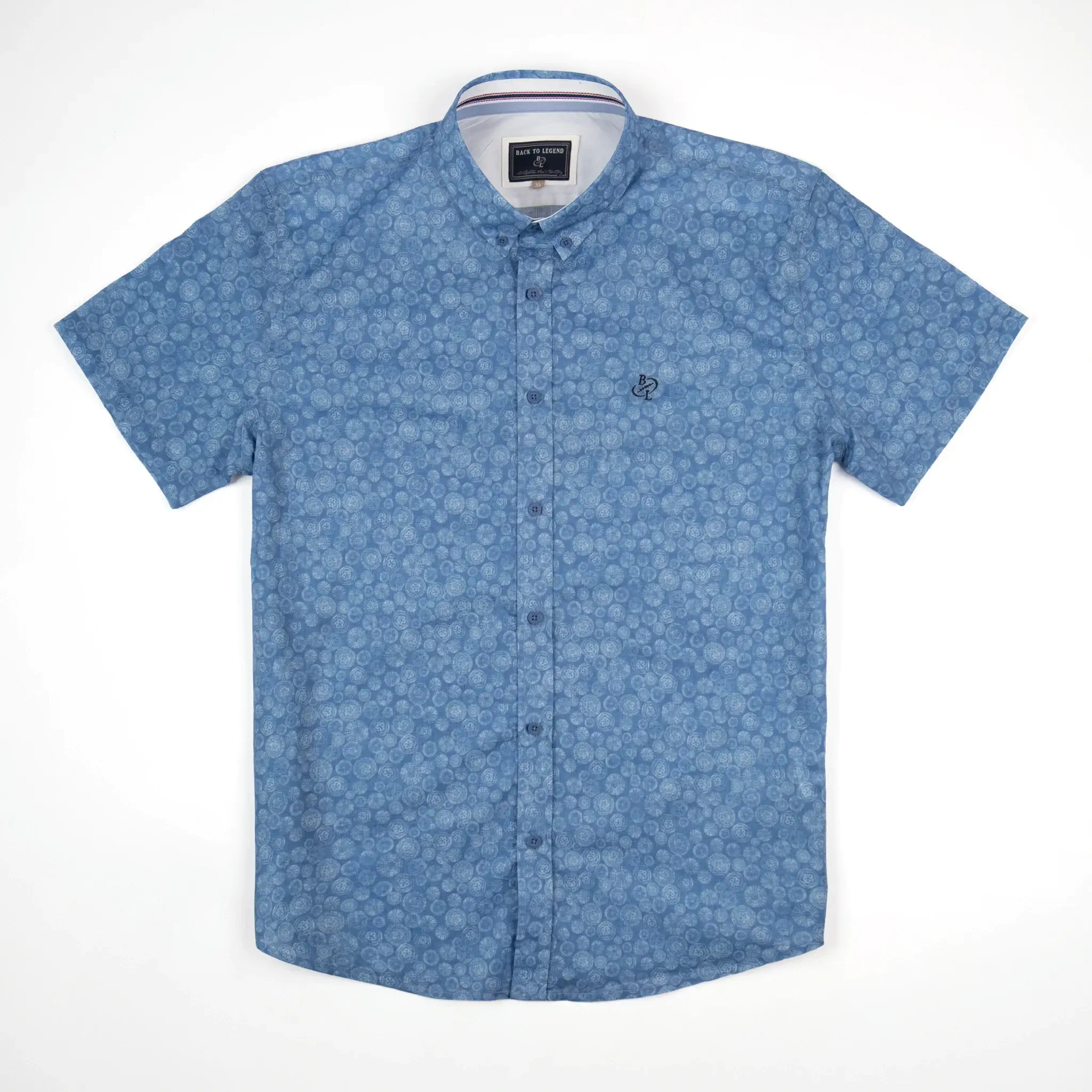 Chemise bleue à motif floral - Image 4
