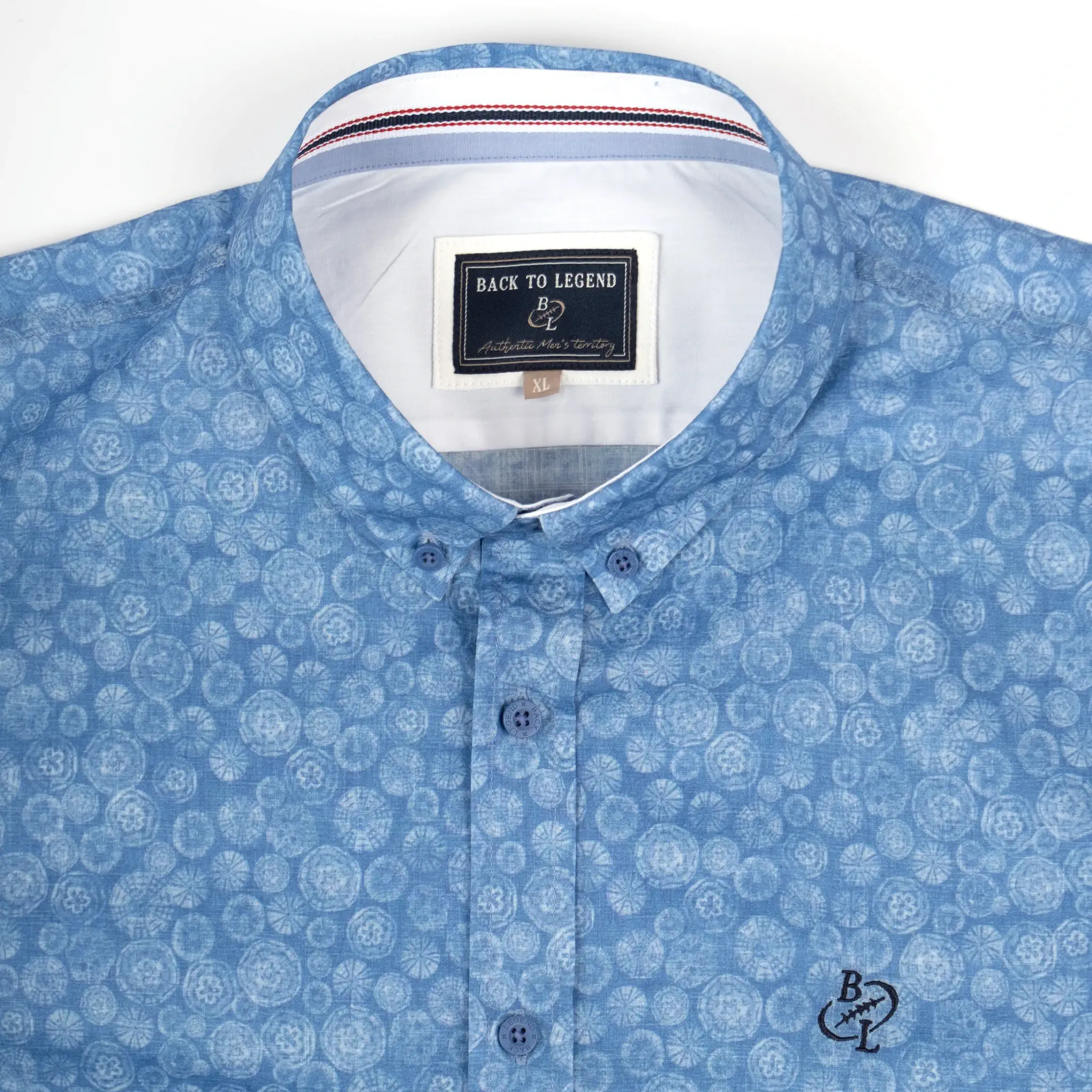 Chemise bleue à motif floral - Image 5