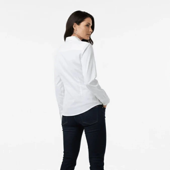 Chemise femme ml blanche en lin - Image 4