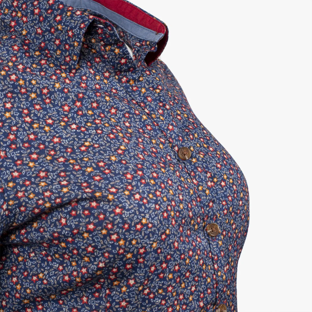 Chemise femme ml bleue imprimé fleuri - Image 7
