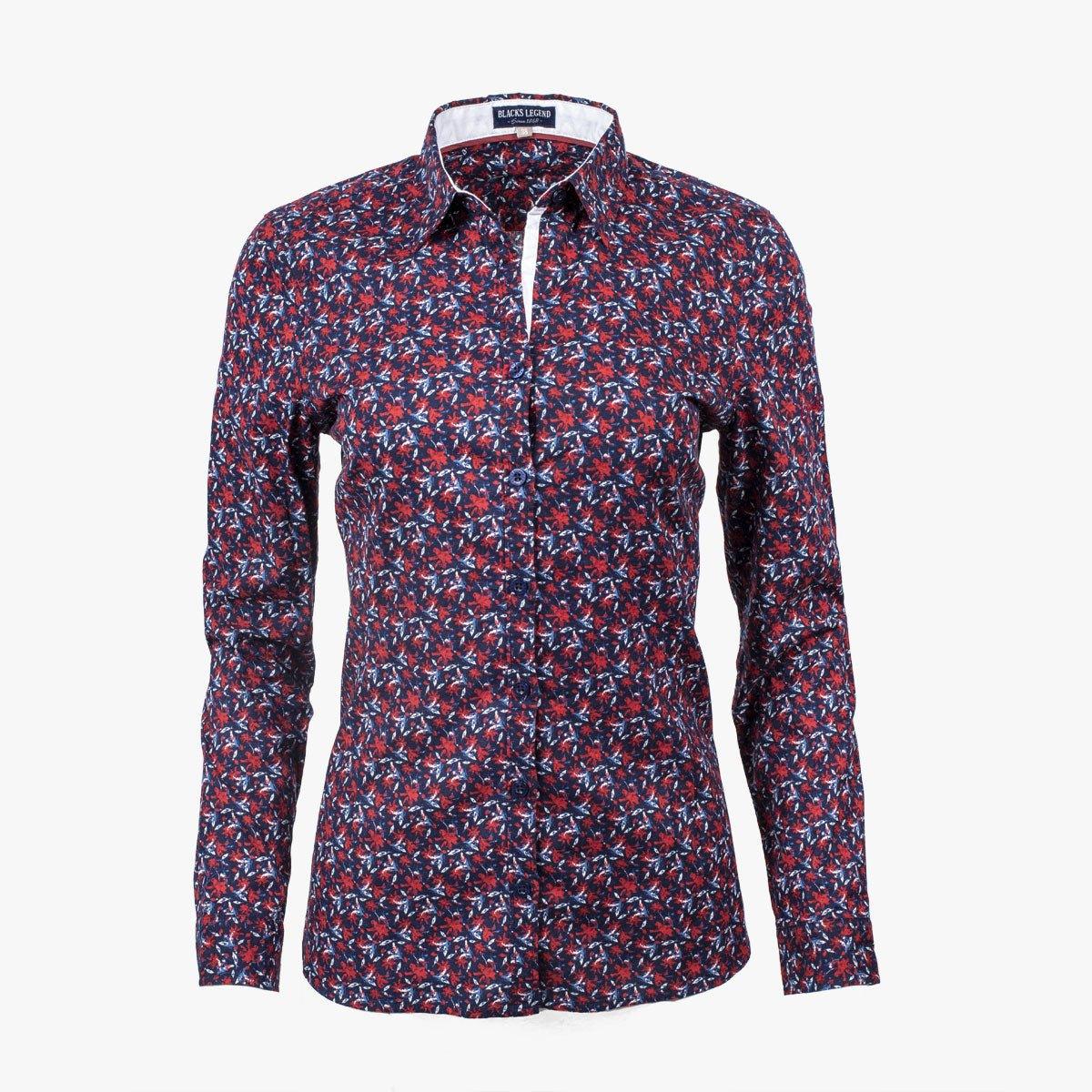 Chemise femme ml bleue à fleurs - Image 5