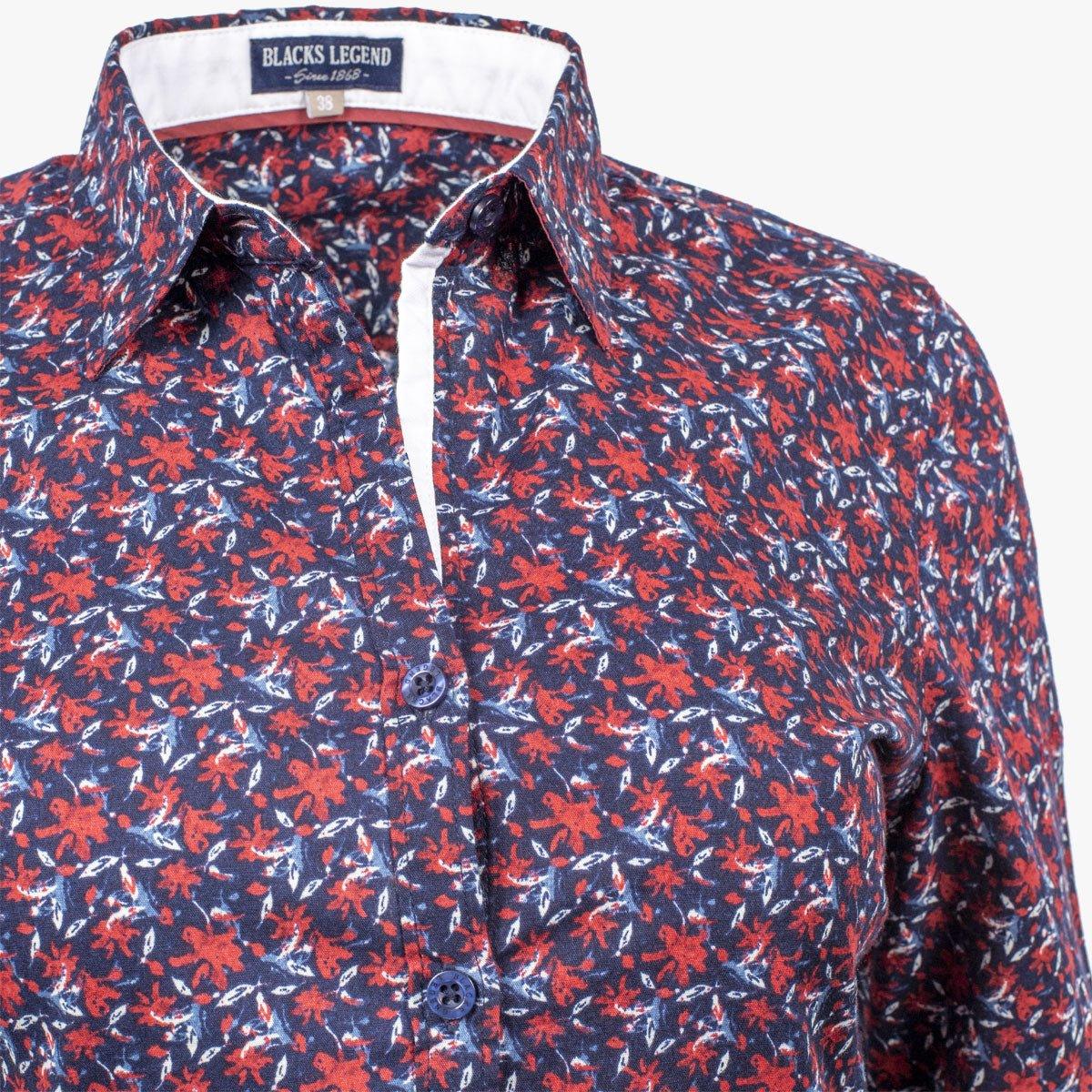 Chemise femme ml bleue à fleurs - Image 7