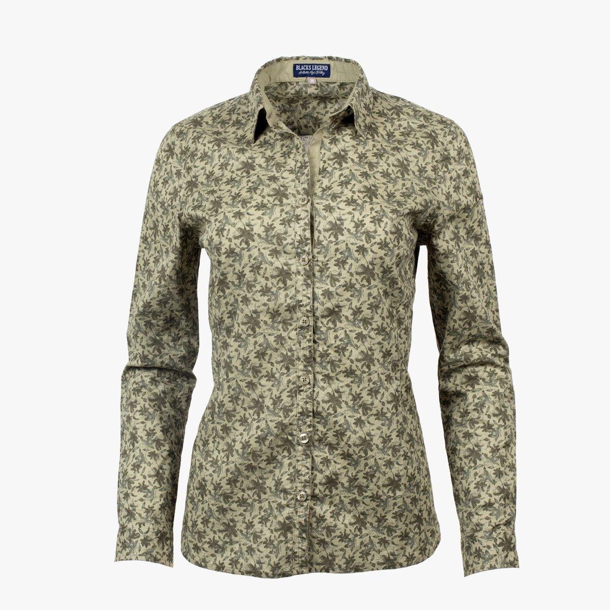 Chemise femme ml kaki à fleurs - Image 5