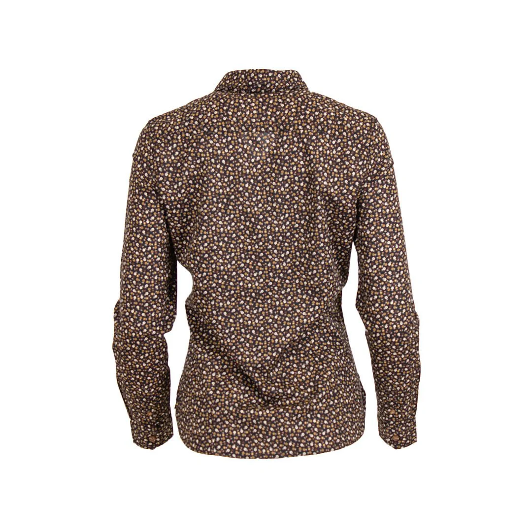 Chemise femme ml noire imprimé fleuri - Image 3