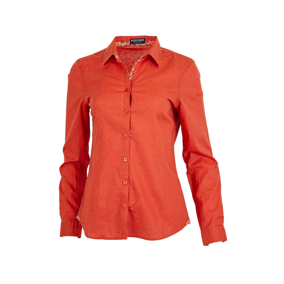 Chemise femme ml orange en lin - Image 7