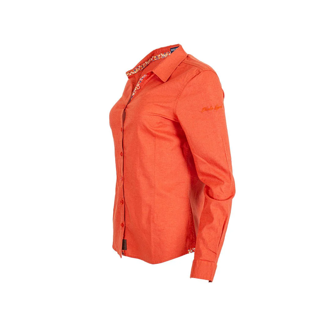 Chemise femme ml orange en lin - Image 8