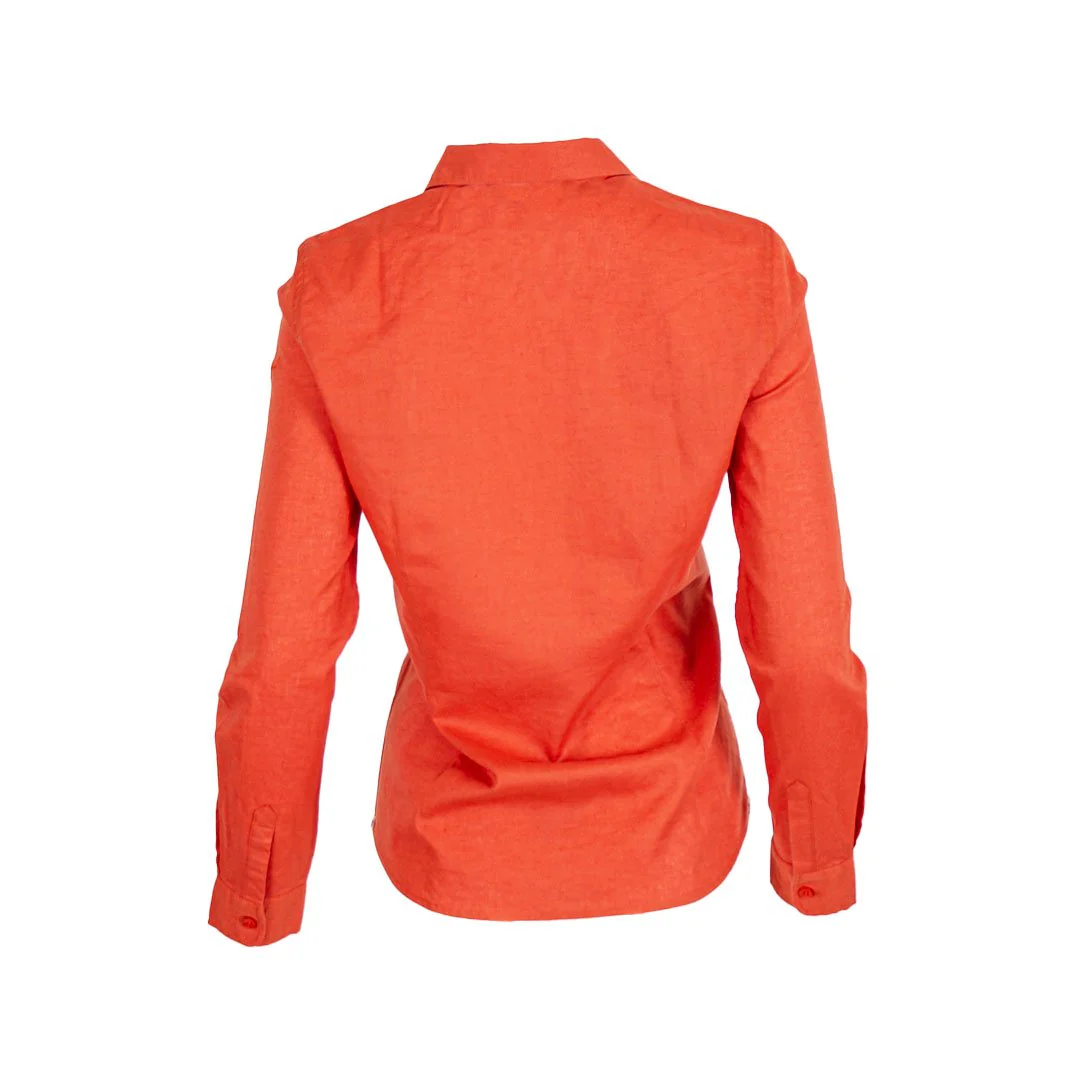 Chemise femme ml orange en lin - Image 9