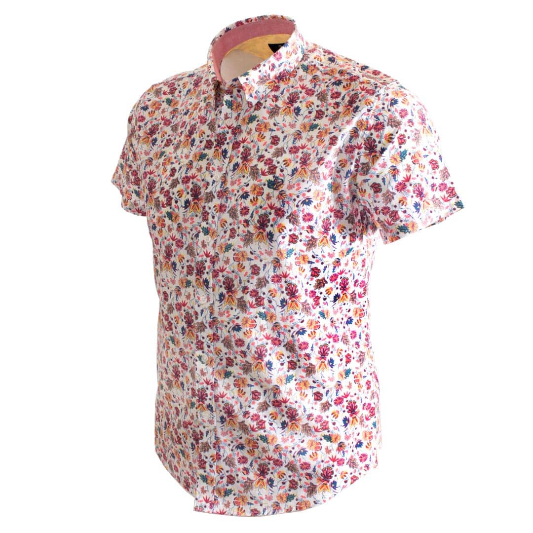 Chemise blanche imprimé fleuri multicolore - Image 3