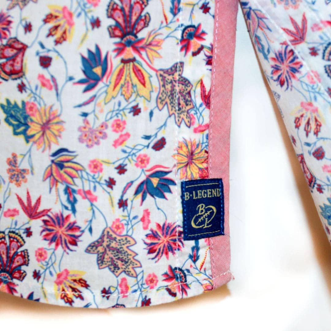 Chemise blanche imprimé fleuri multicolore - Image 6