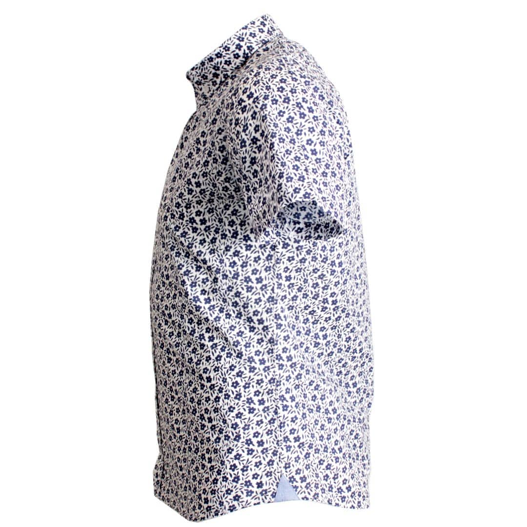 Chemise bleu-violet imprimé fleuri - Image 3