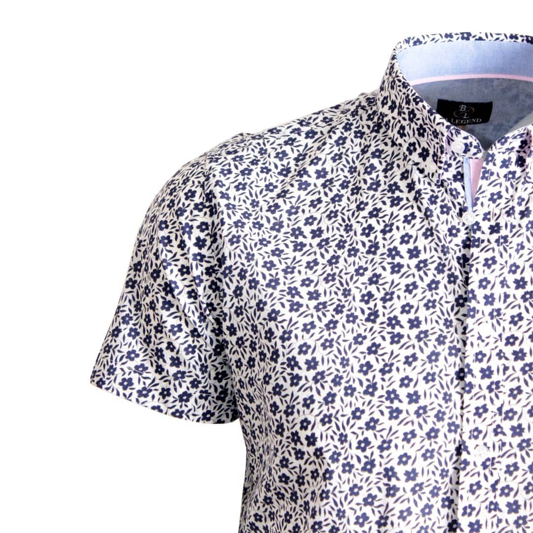 Chemise bleu-violet imprimé fleuri - Image 4