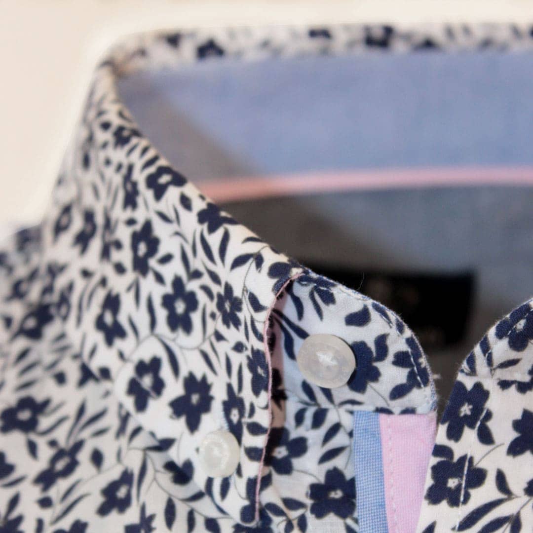 Chemise bleu-violet imprimé fleuri - Image 6