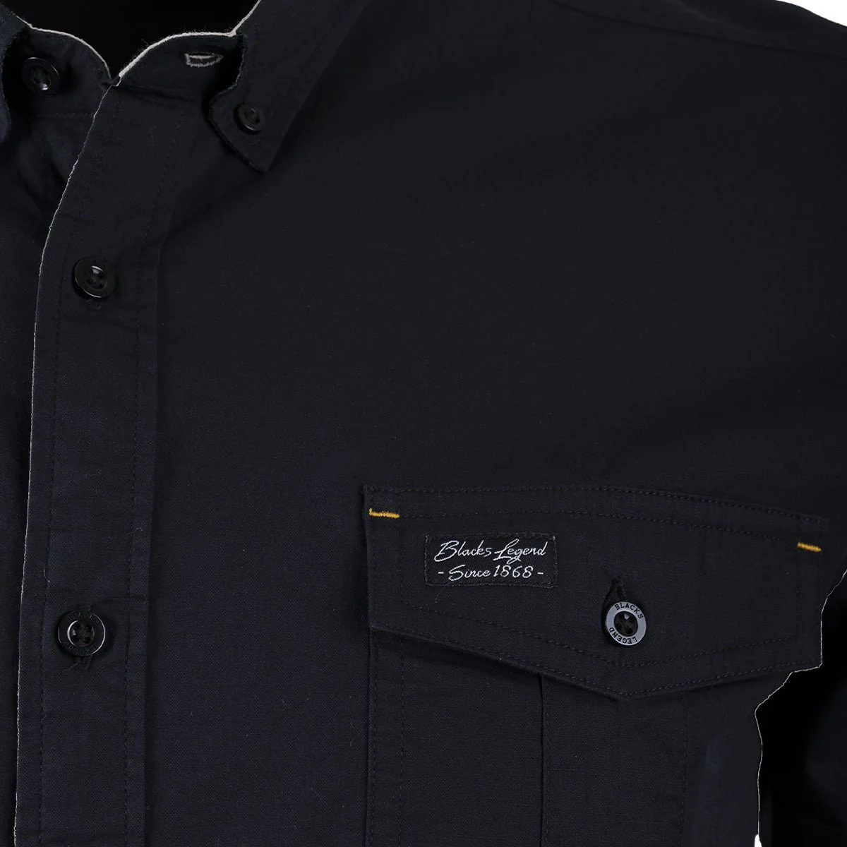 Chemise noire 2 poches poitrine - Image 3