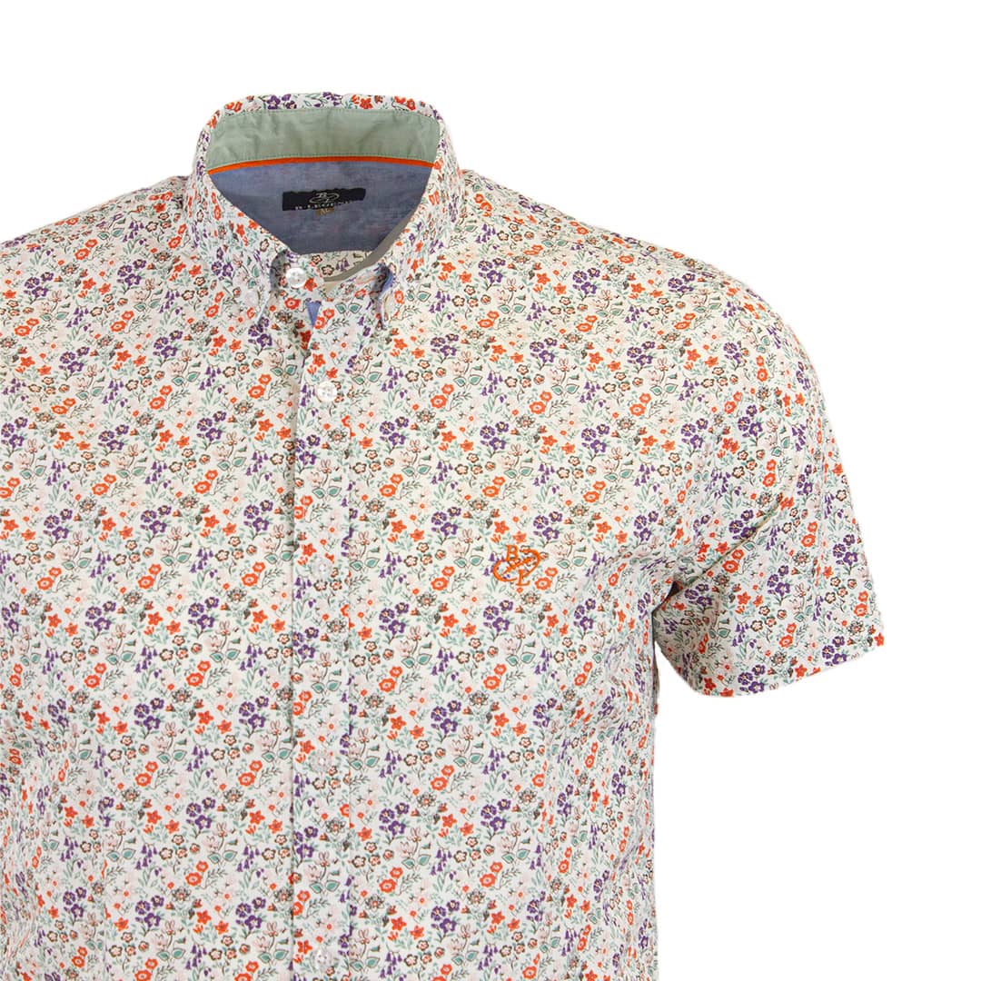 Chemise orange imprimé fleuri multicolore - Image 2