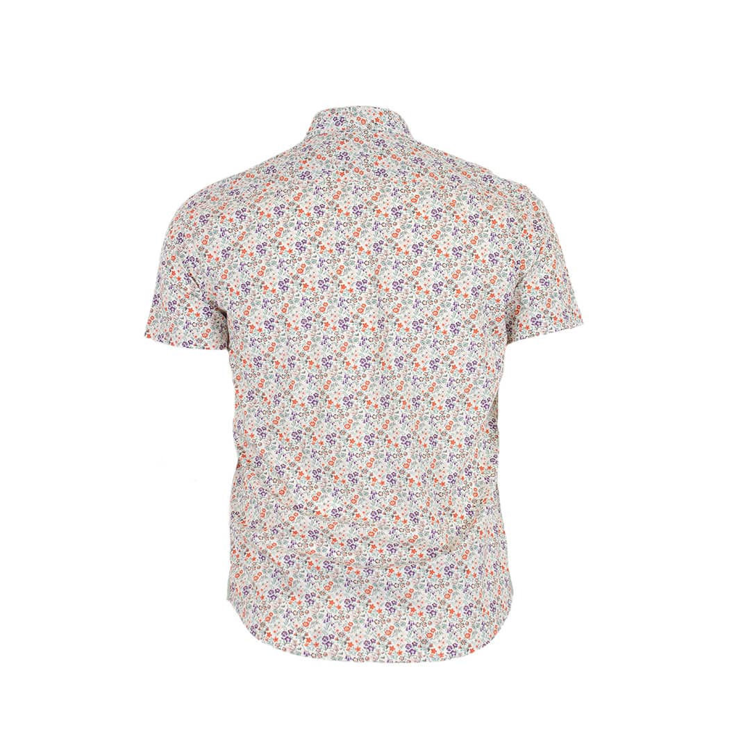 Chemise orange imprimé fleuri multicolore - Image 3