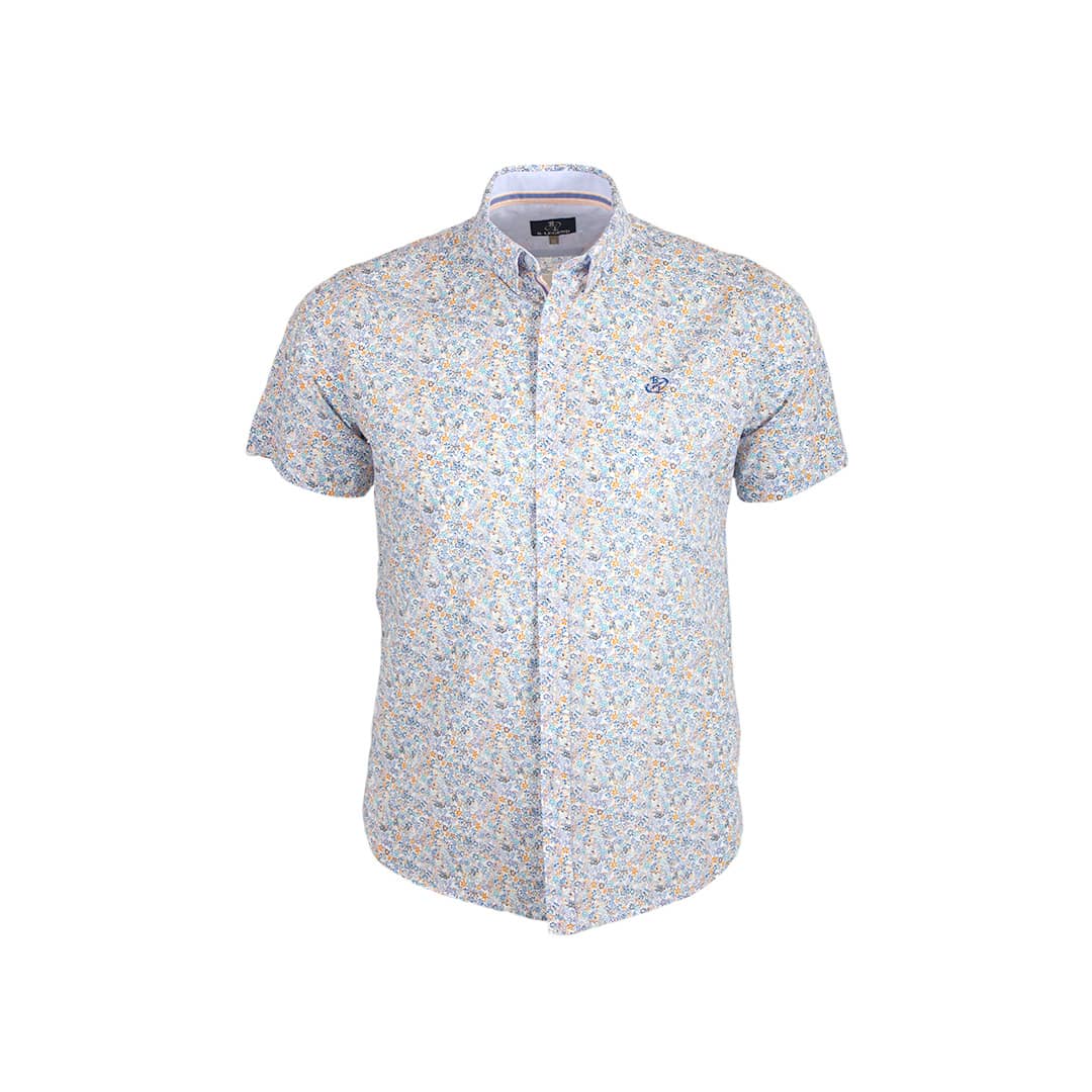 Chemise bleu turquoise imprimé fleuri