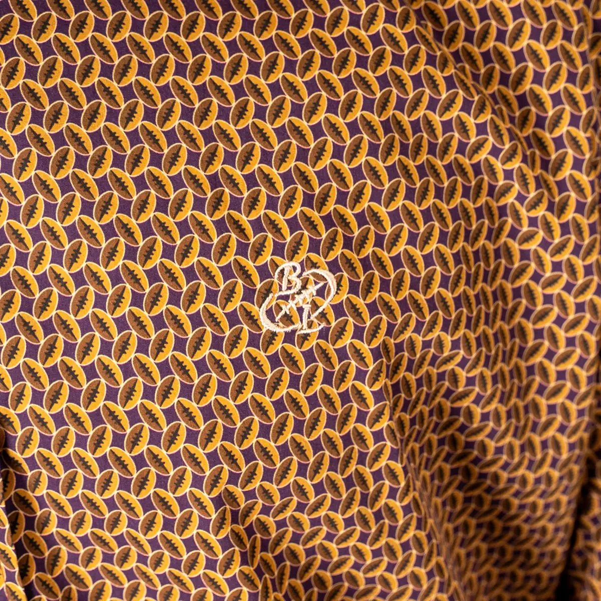 Chemise ml marron imprimé ballon ovale - Image 3