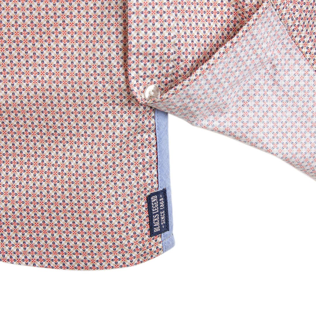 Chemise ml beige imprimé géométrique - Image 4