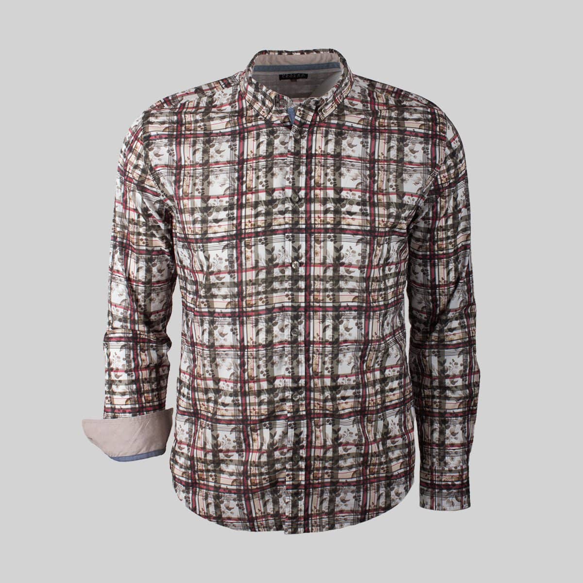 Chemise ml beige à carreaux fantaisie - Image 3