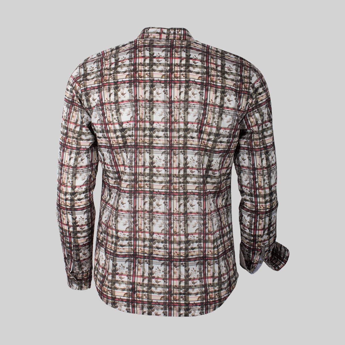 Chemise ml beige à carreaux fantaisie - Image 4