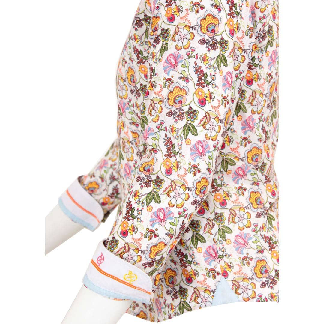 Chemise ml blanche imprimé fleuri multicolore - Image 3