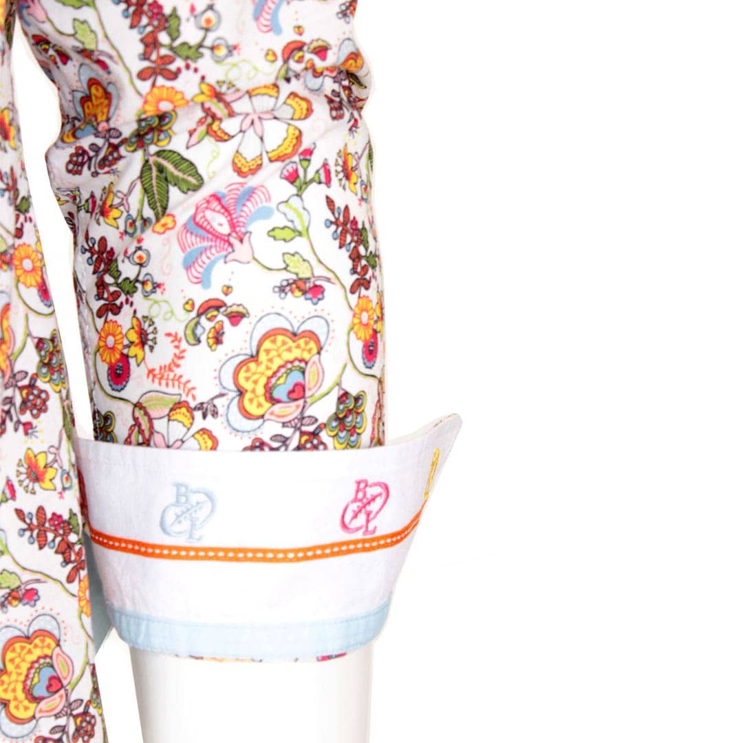 Chemise ml blanche imprimé fleuri multicolore - Image 4