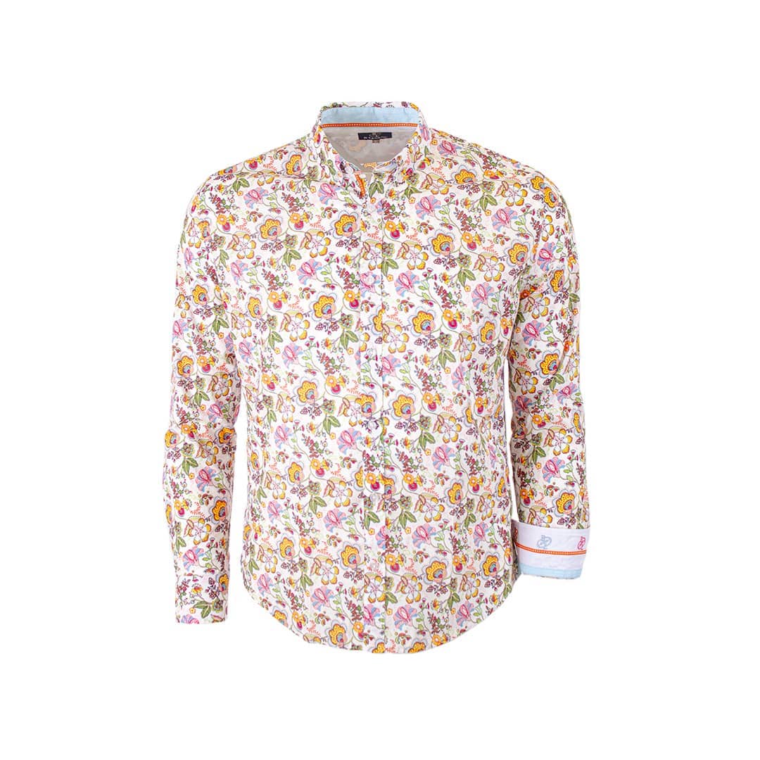 Chemise ml blanche imprimé fleuri multicolore - Image 5