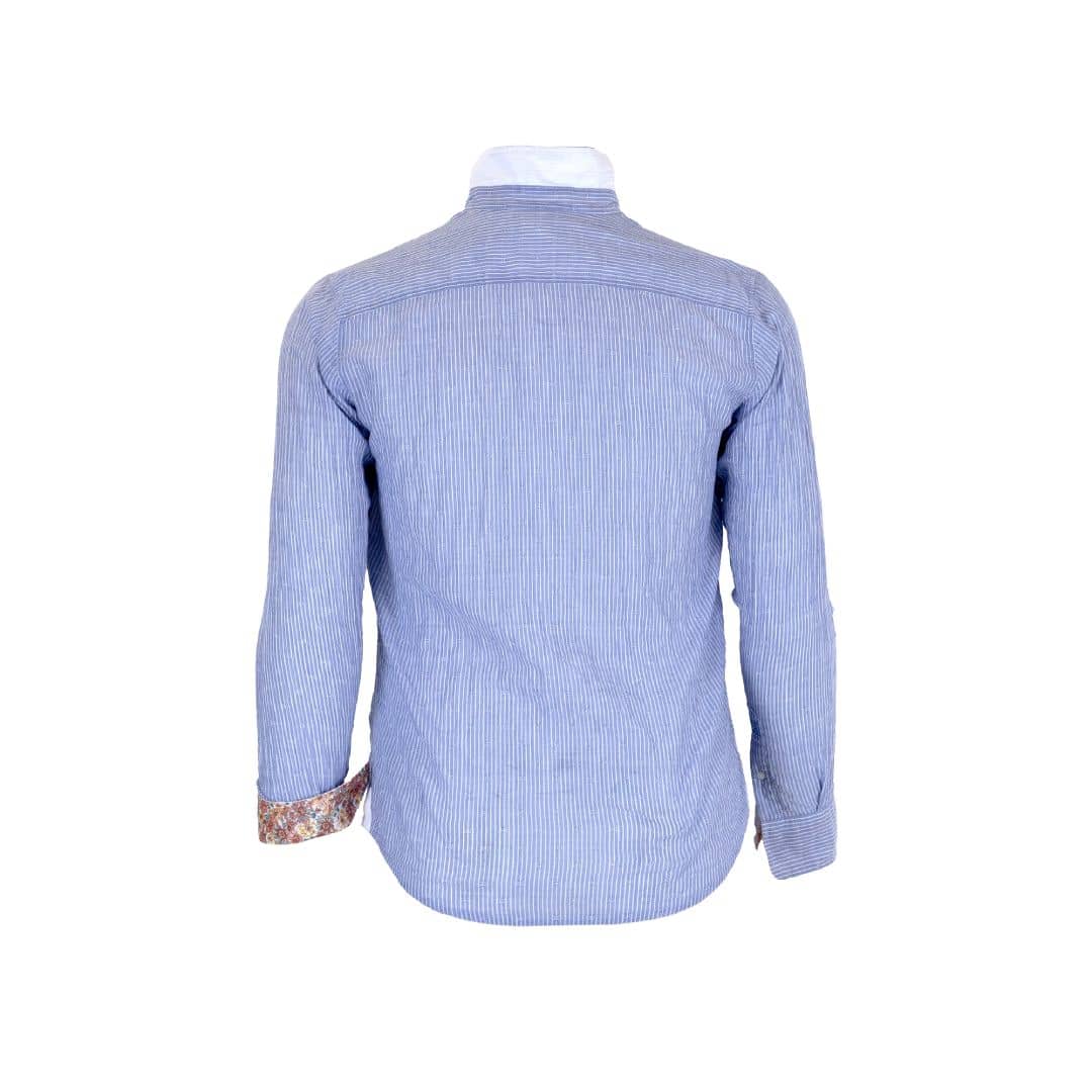 Chemise ml bleu ciel rayée - Image 2