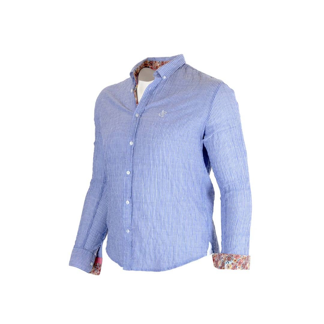 Chemise ml bleu ciel rayée - Image 3