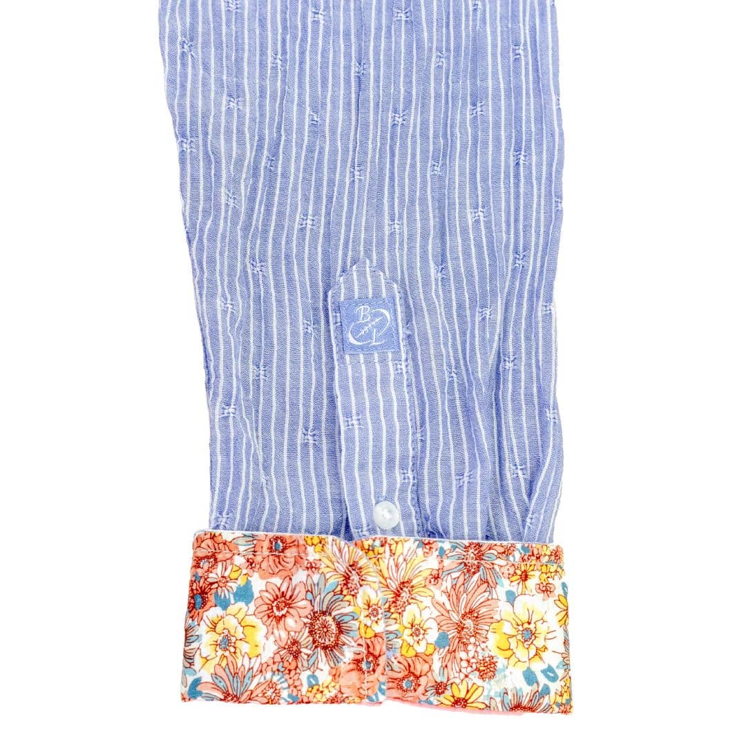 Chemise ml bleu ciel rayée - Image 5