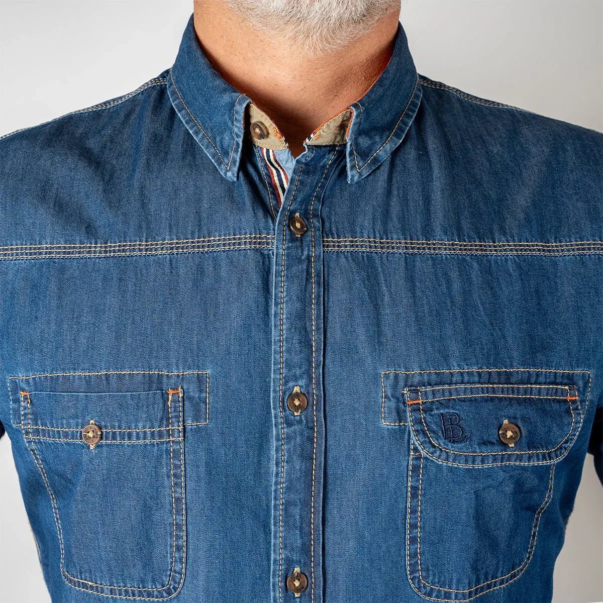 Chemise ml bleu en jean - Image 3