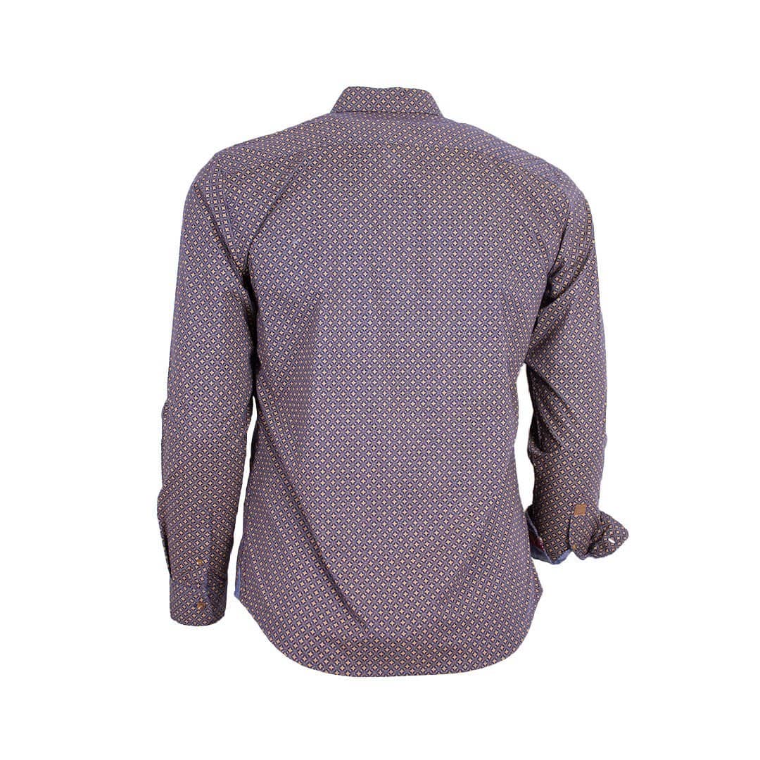 Chemise ml bleue imprimé fantaisie - Image 2