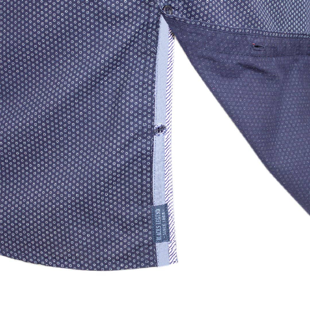 Chemise ml bleu marine imprimé géométrique - Image 5