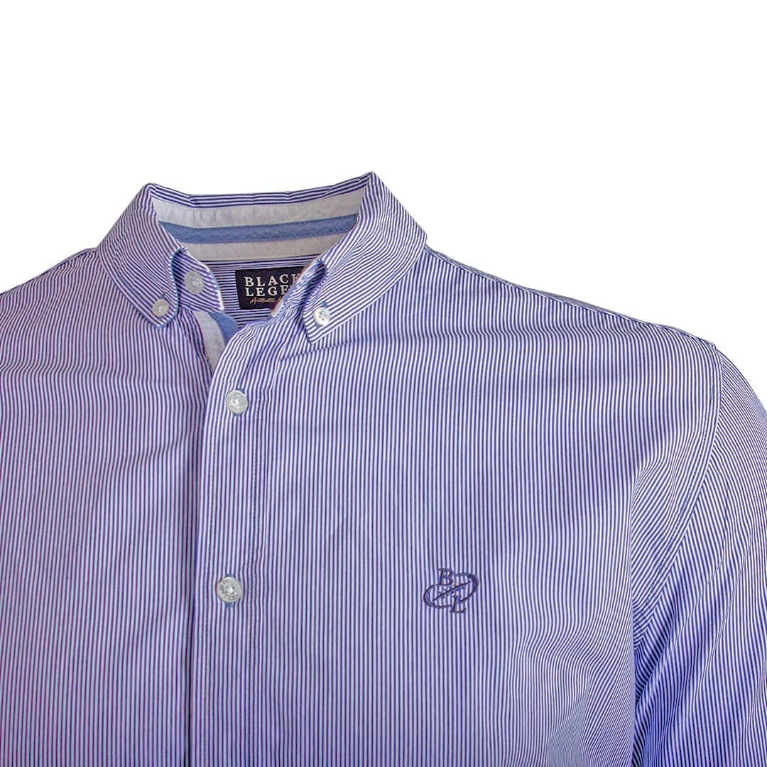 Chemise ml bleu marine à rayures - Image 3