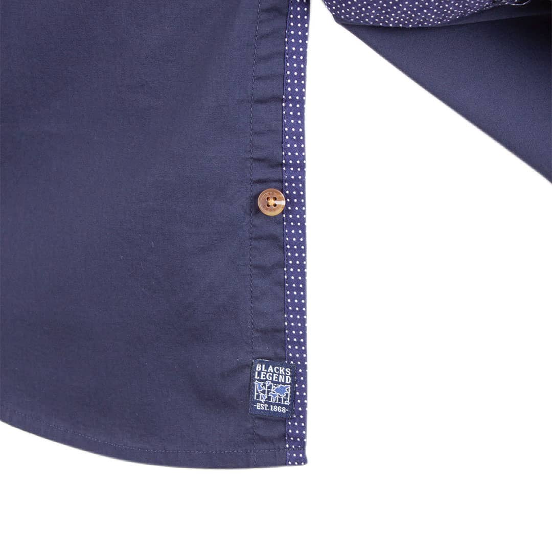 Chemise ml bleu marine unie - Image 4