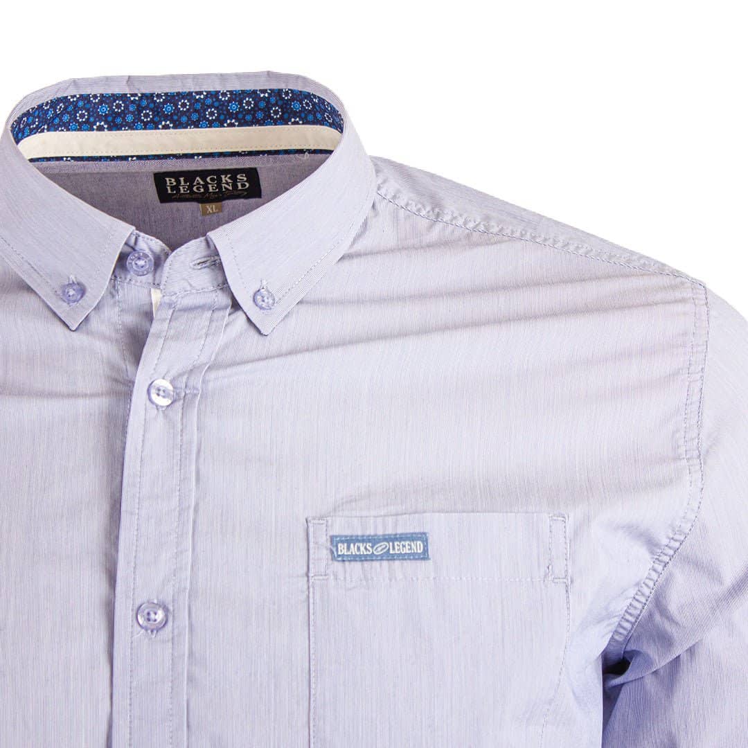 Chemise ml bleu ciel à rayures - Image 3