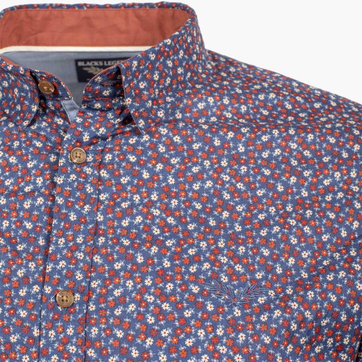 Chemise ml bleue motif fleuri - Image 3