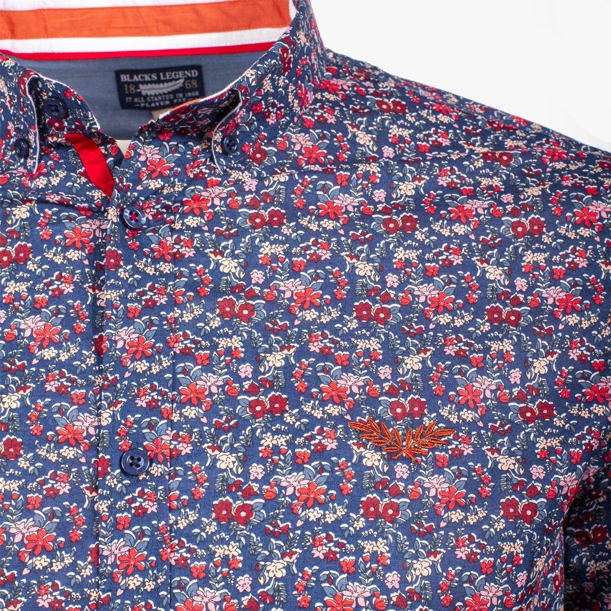 Chemise ml bleue à fleurs - Image 3