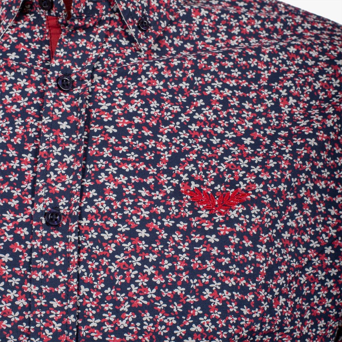 Chemise ml bleu marine à fleurs - Image 3