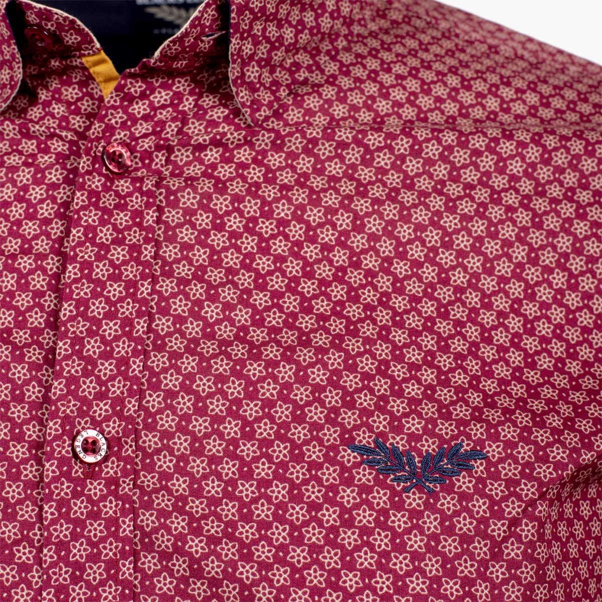 Chemise ml bordeaux motifs fleurs - Image 3