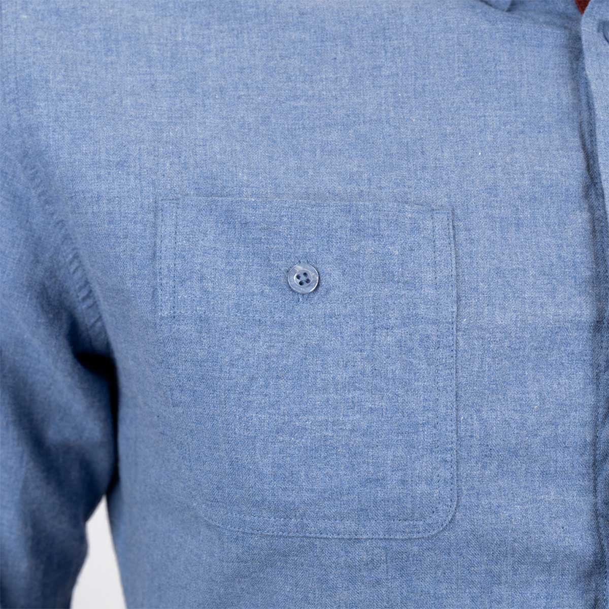 Chemise ml bleu chiné flanelle - Image 4