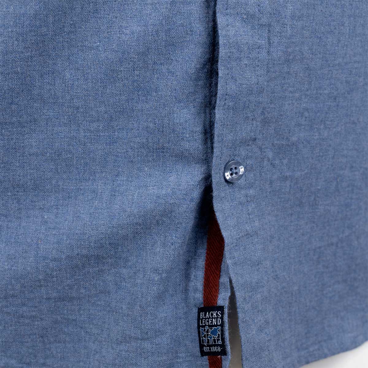 Chemise ml bleu chiné flanelle - Image 6